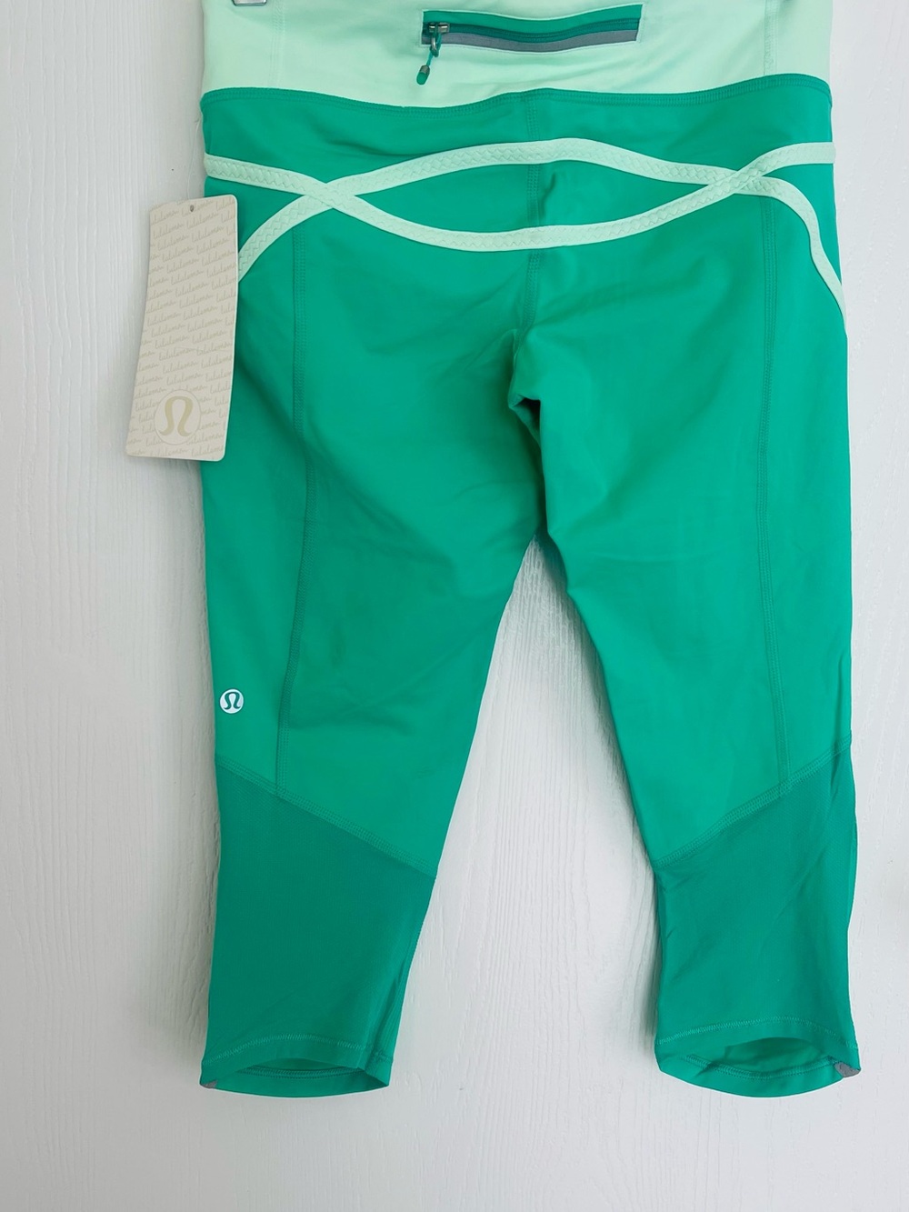 lululemon athletica Girls' Teal & Mint Cropped Athletic Leggings
